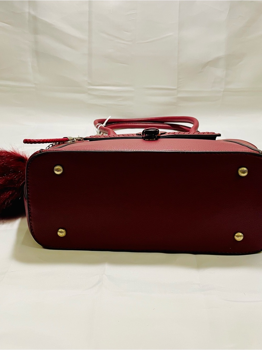 Alyssa Set withTote, Matching Wristlet/Pouch & Extra Pom Bag Charm/KeyChain, NWT - Picture 7 of 16